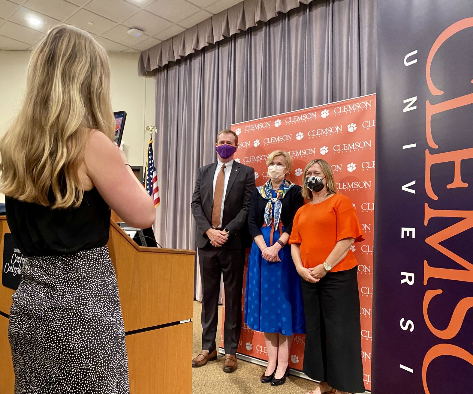Dr. Deborah Birx with Clemson University folks on Sept. 25, 2020